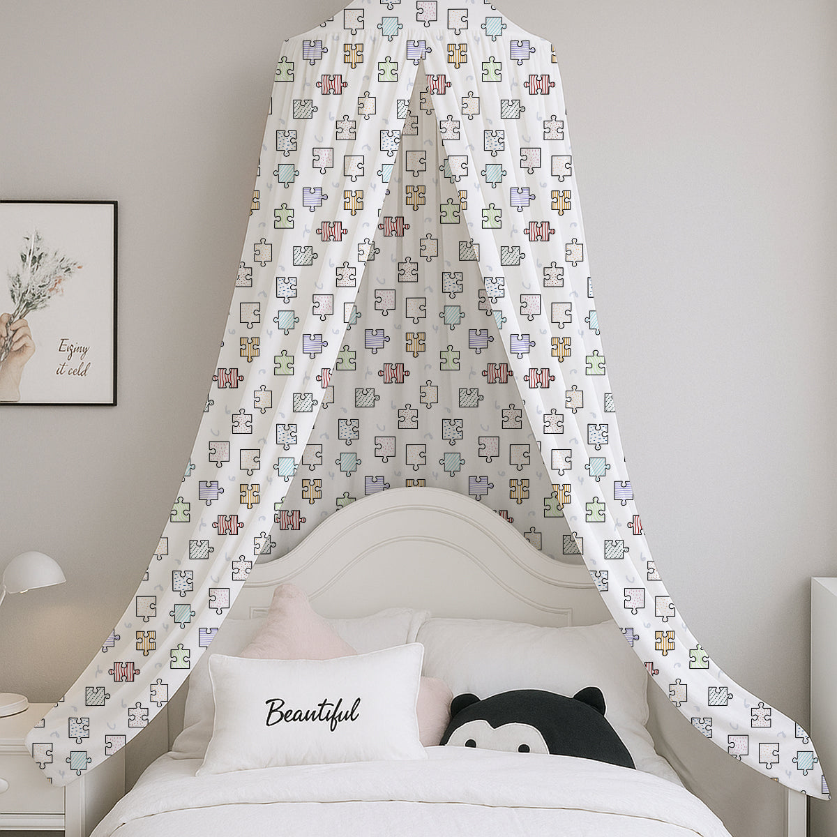 PushpLinen Patterned Puzzle Printed Canopy