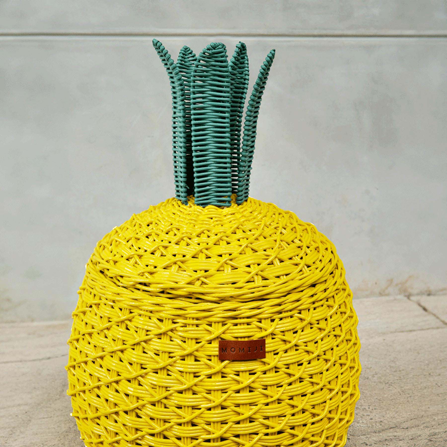 MOMIJI Pineapple Rattan Storage Basket Yellow - Medium MOMIJI US LLC