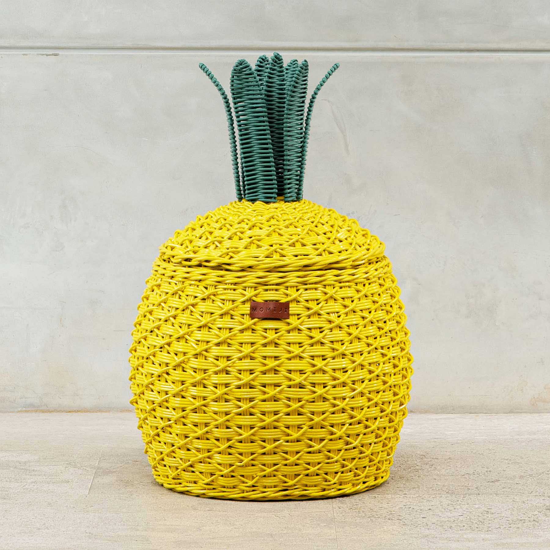 MOMIJI Pineapple Rattan Storage Basket Yellow - Medium MOMIJI US LLC