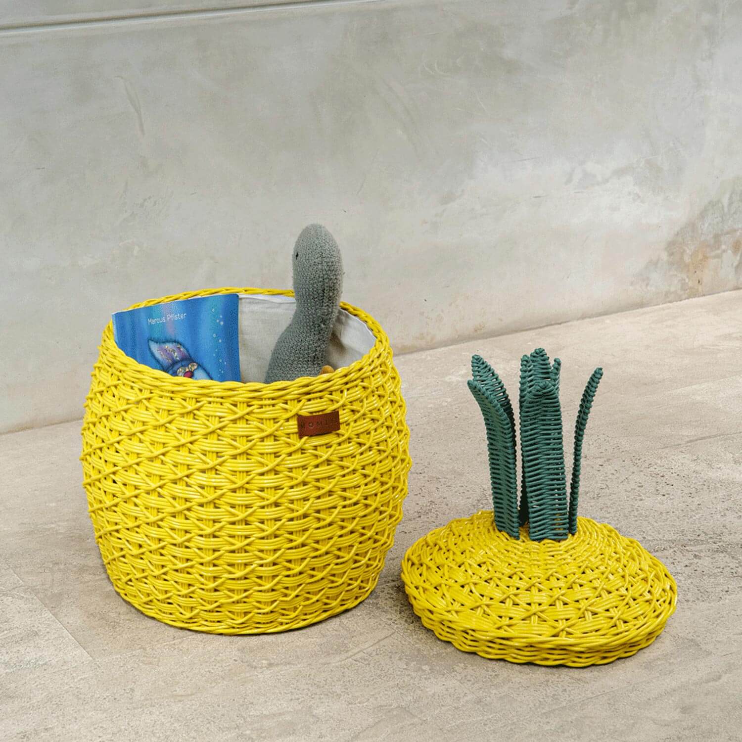 MOMIJI Pineapple Rattan Storage Basket Yellow - Medium MOMIJI US LLC