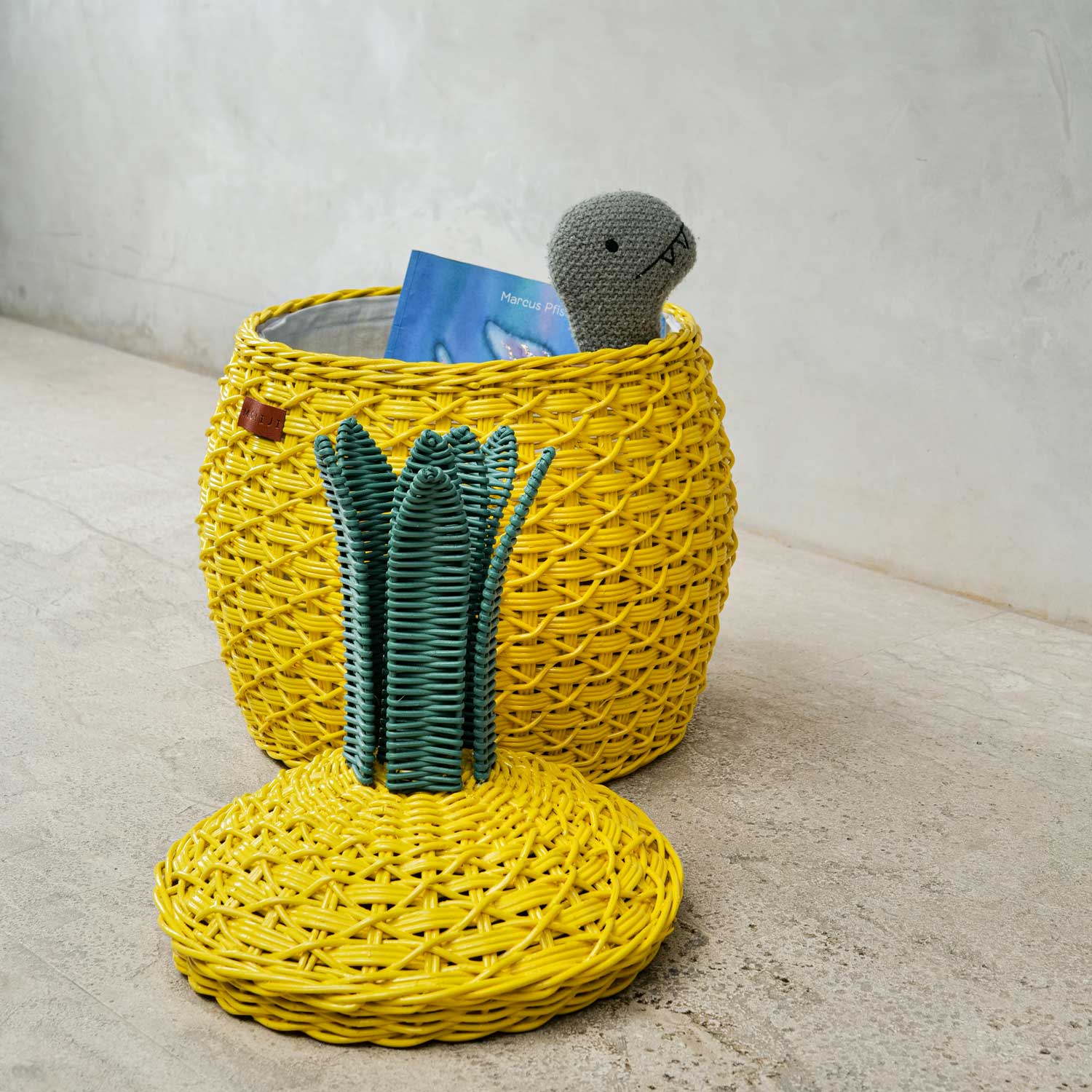 MOMIJI Pineapple Rattan Storage Basket Yellow - Medium MOMIJI US LLC