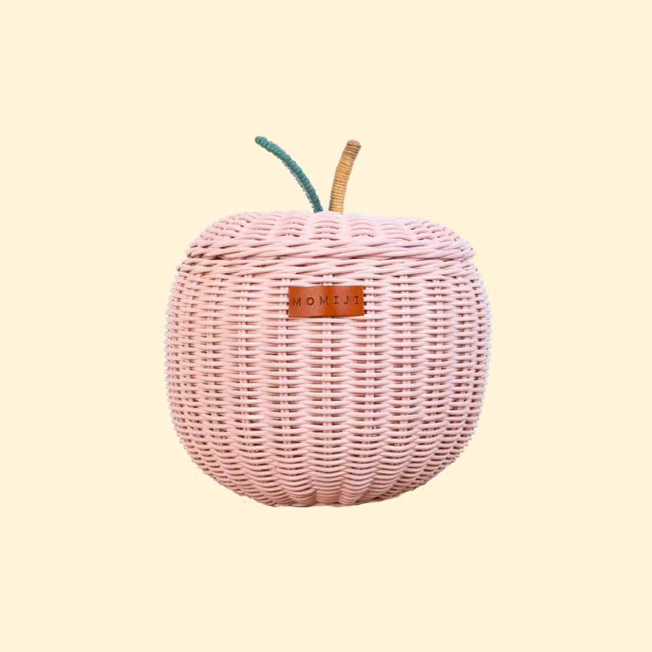 MOMIJI Apple Rattan Storage Basket Pink - Small MOMIJI US LLC