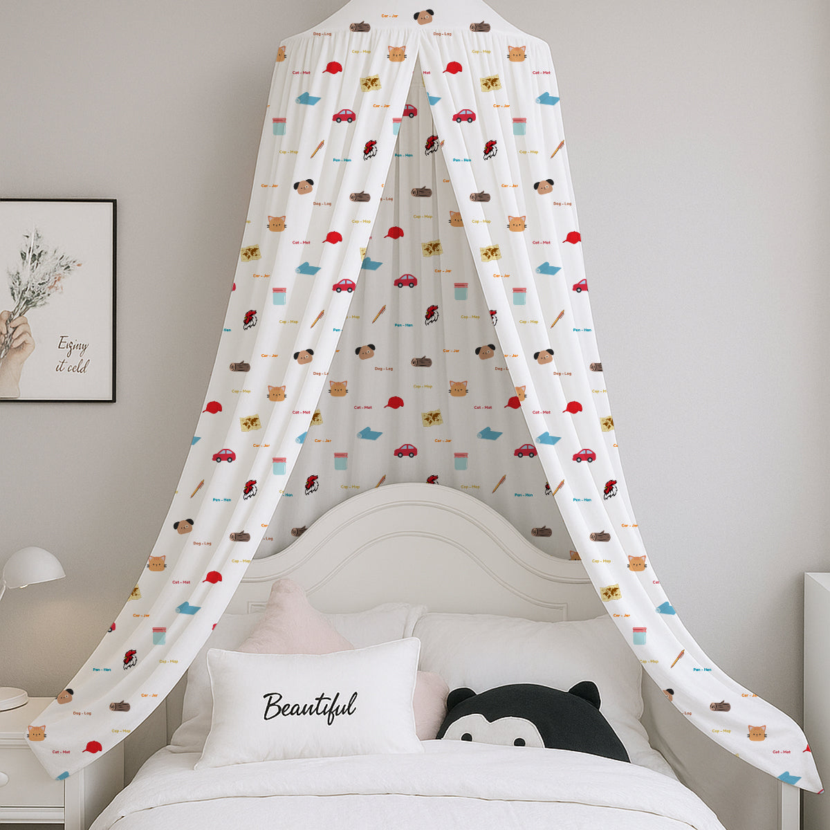 PushpLinen Rhyming-Characters Printed Canopy