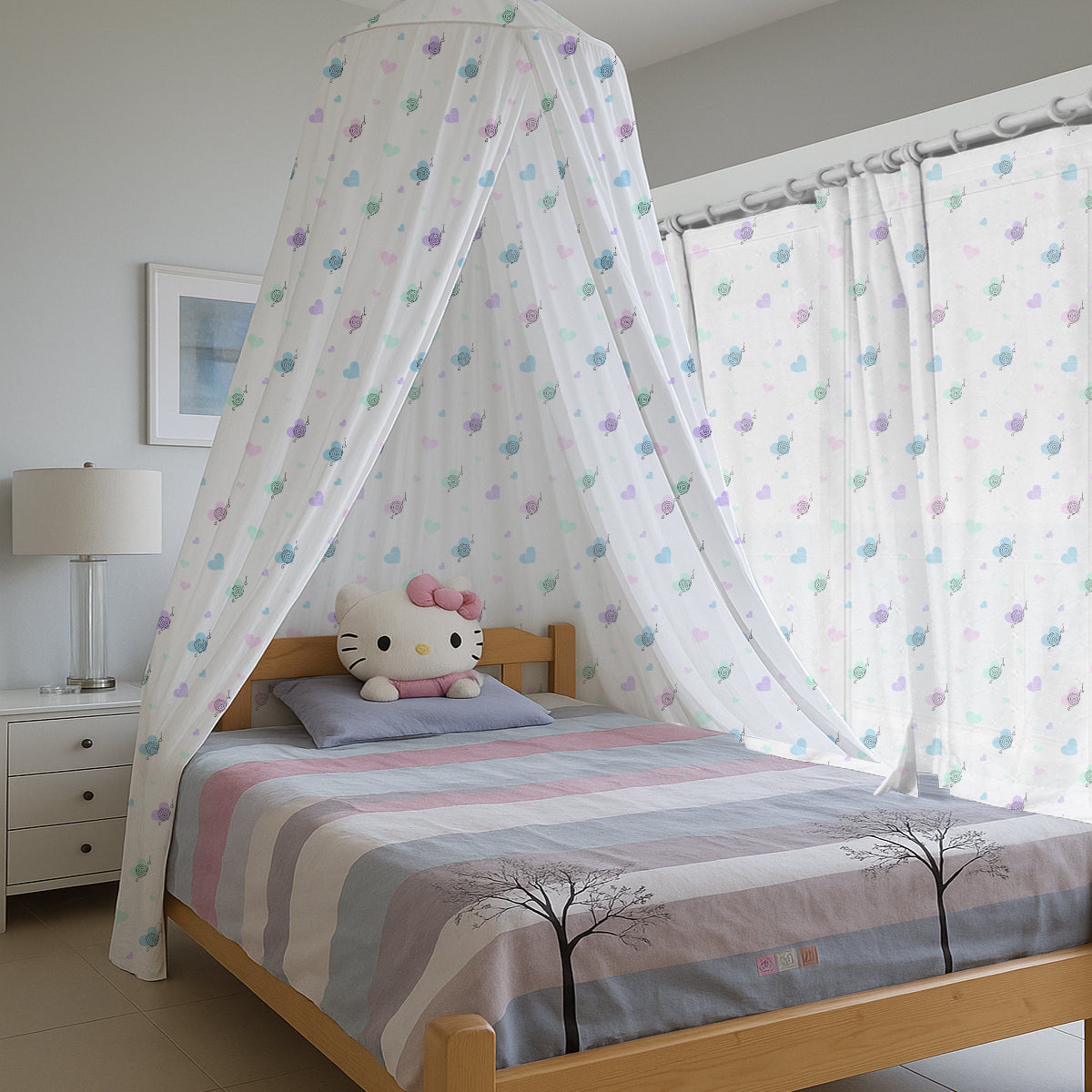 PushpLinen Snail Printed Canopy