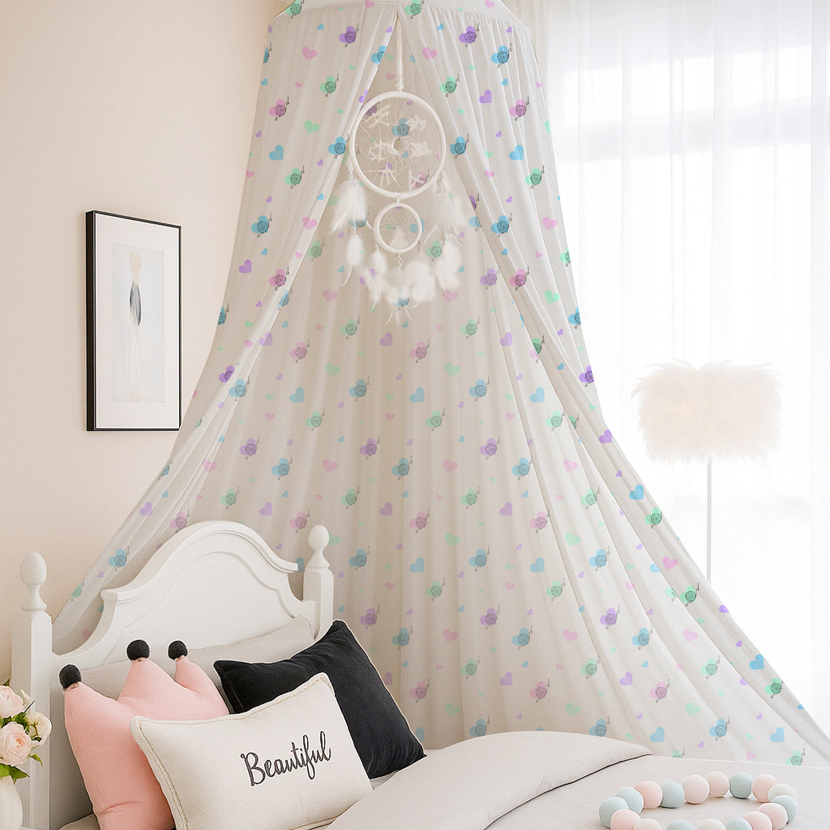 PushpLinen Snail Printed Canopy