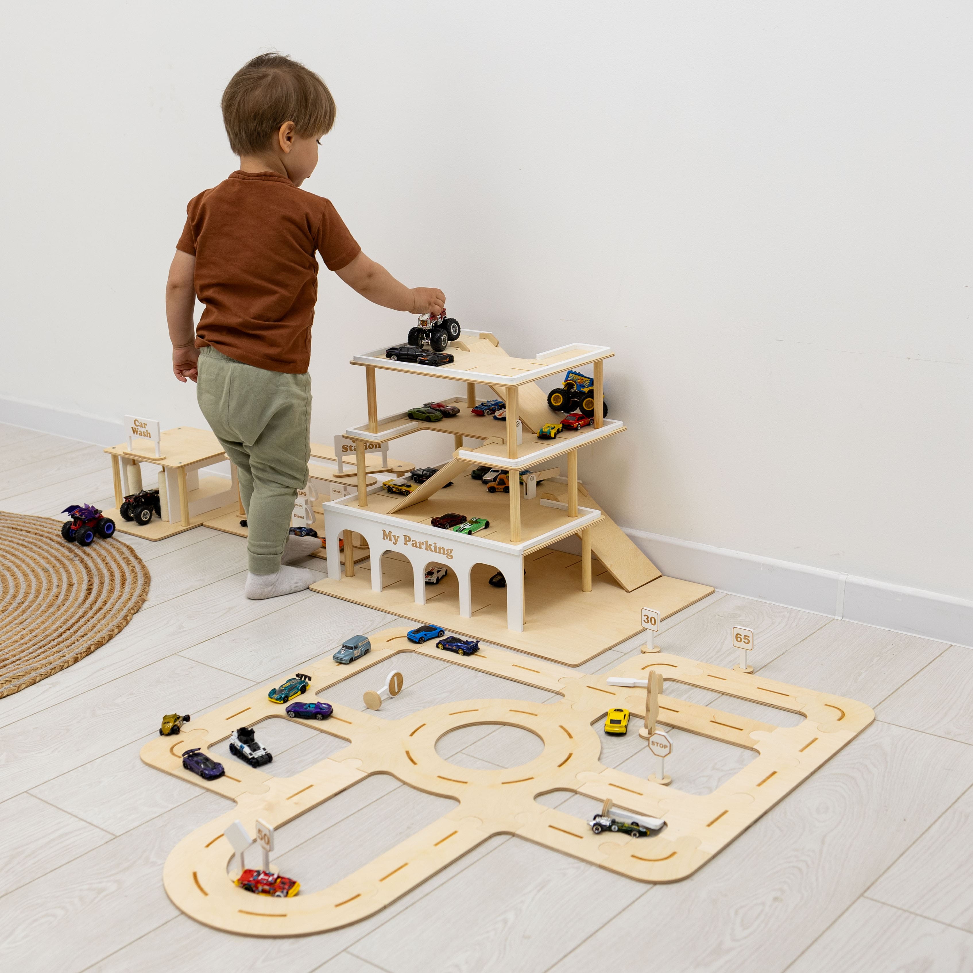 Enjoy the Wood Toy Parking Garage