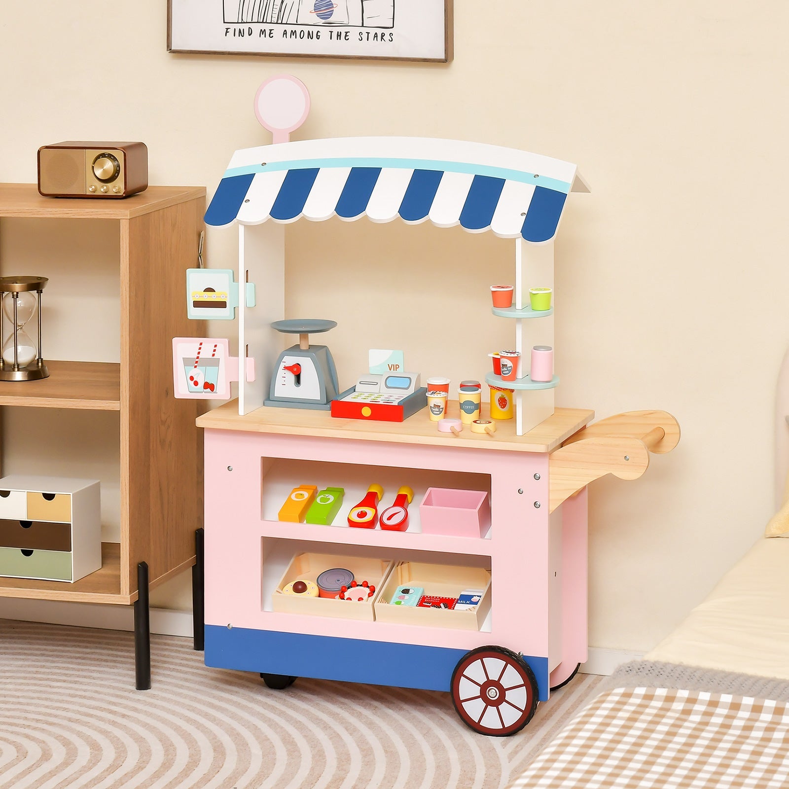 GBruno Toy Cart Play Set with POS Machine and Lovely Scale