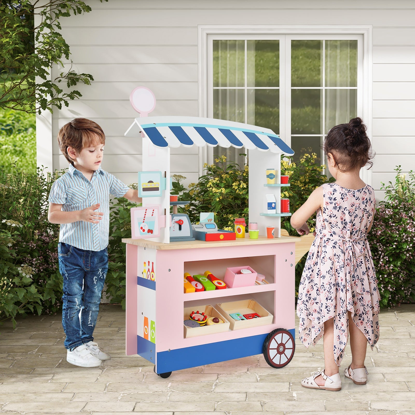 GBruno Toy Cart Play Set with POS Machine and Lovely Scale