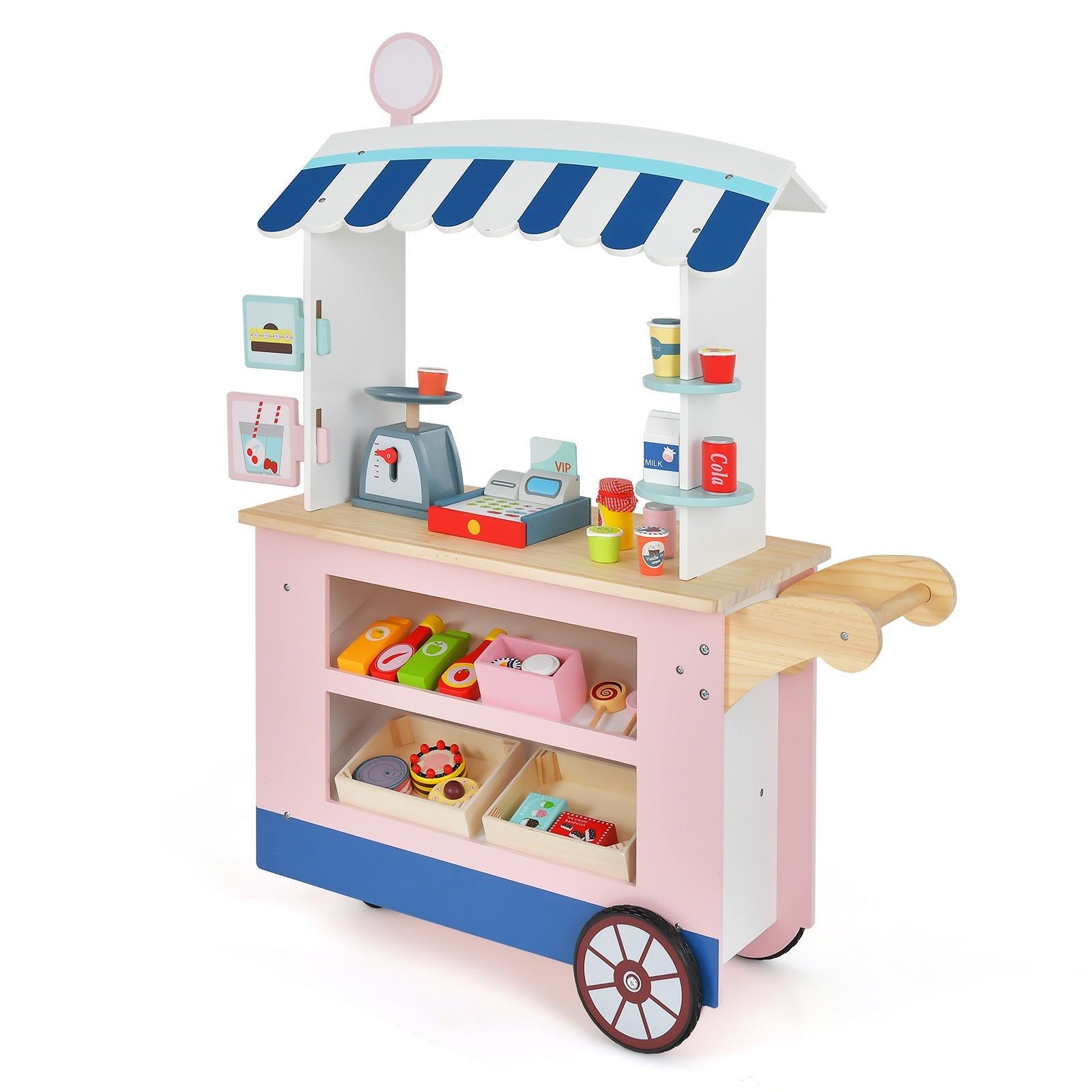 GBruno Toy Cart Play Set with POS Machine and Lovely Scale