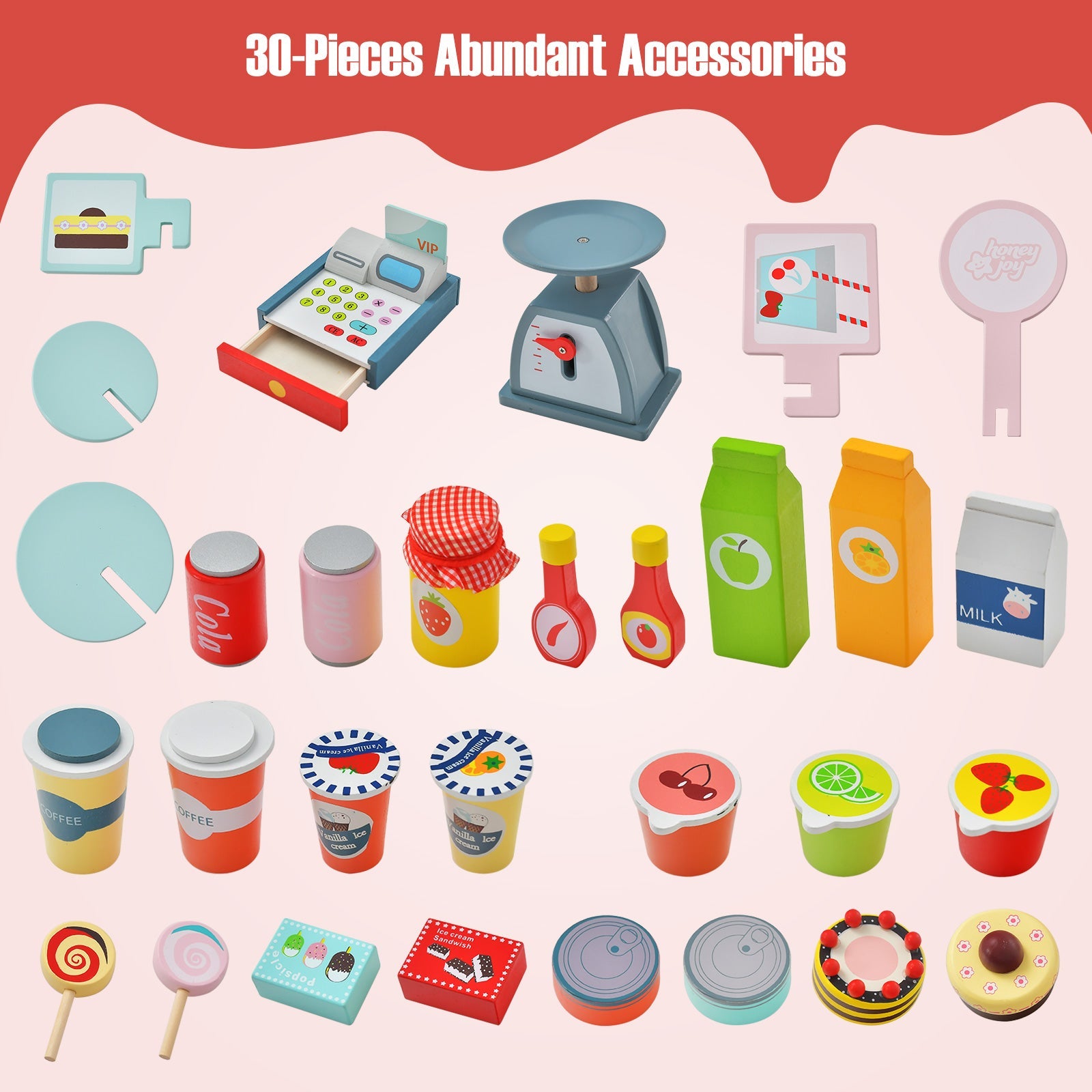 GBruno Toy Cart Play Set with POS Machine and Lovely Scale
