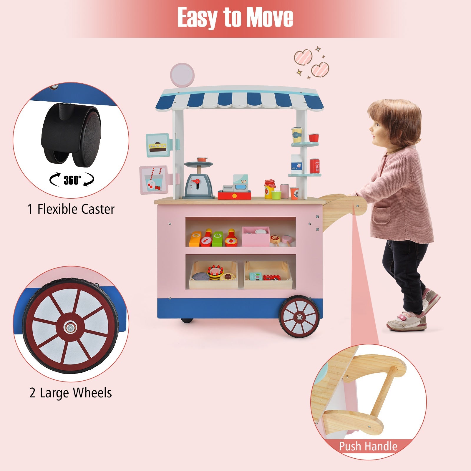 GBruno Toy Cart Play Set with POS Machine and Lovely Scale