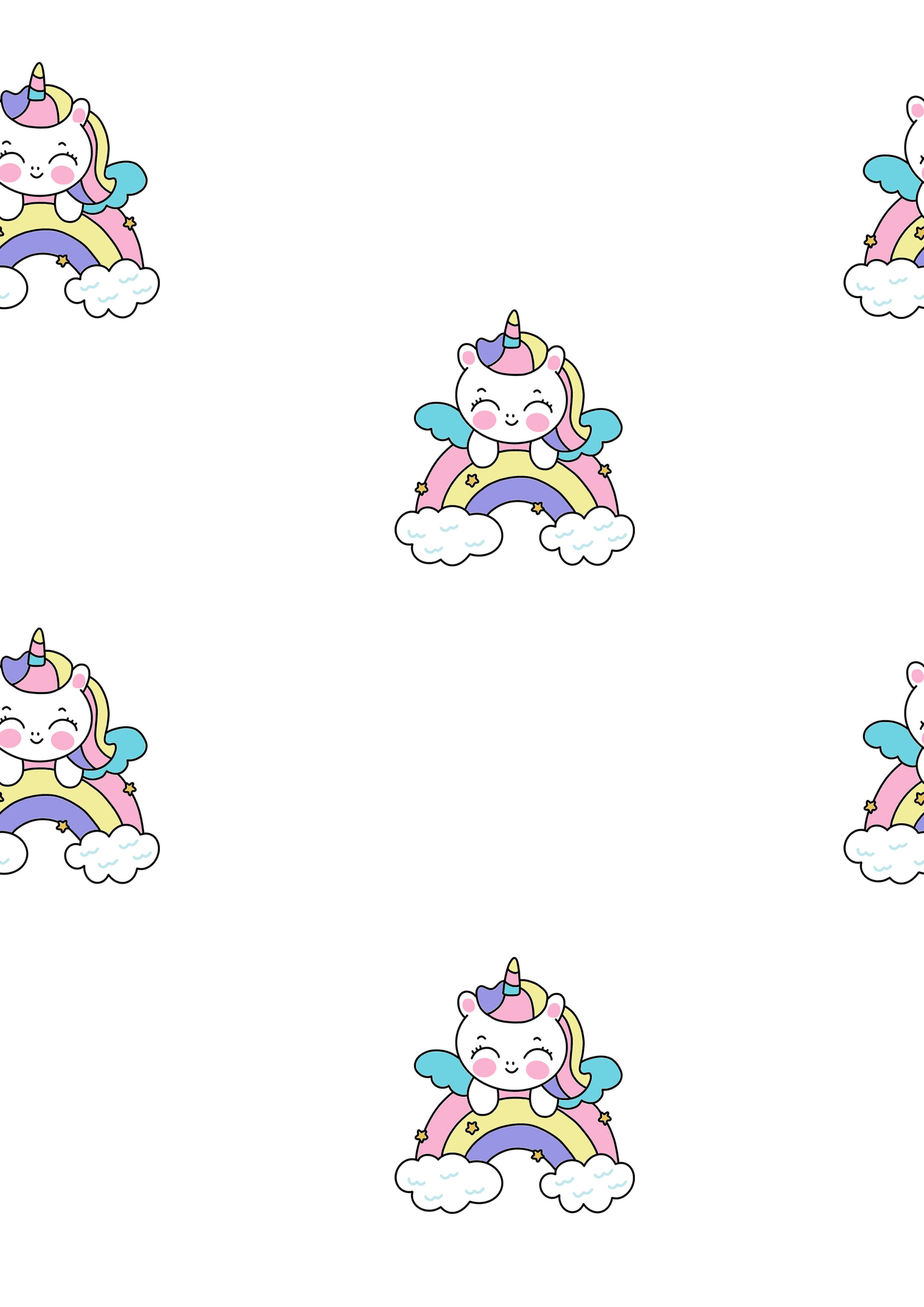 PushpLinen Unicorn With Rainbow Printed Canopy