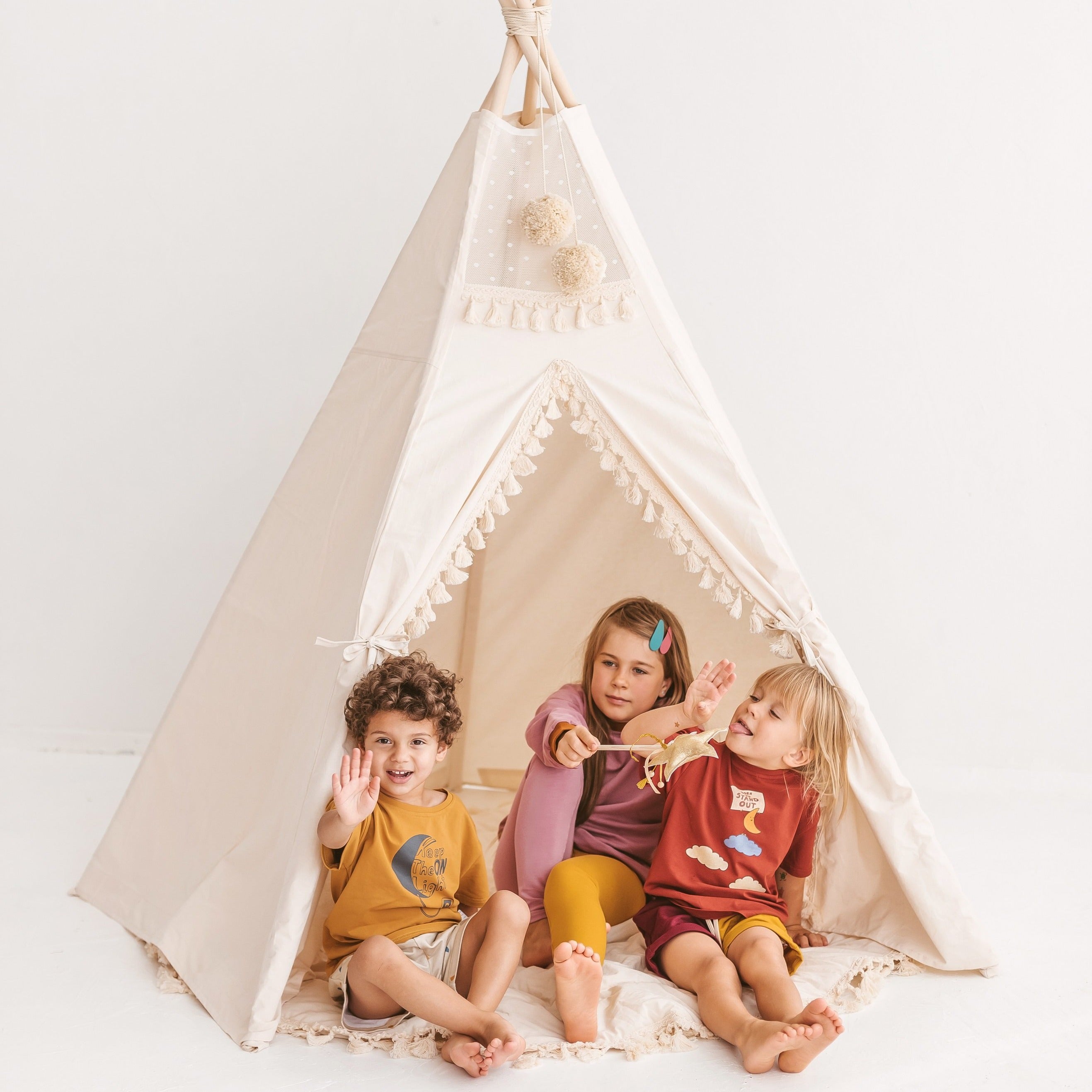 MINICAMP XL-BEIG-TAS XL Kids Indoor Teepee Tent in