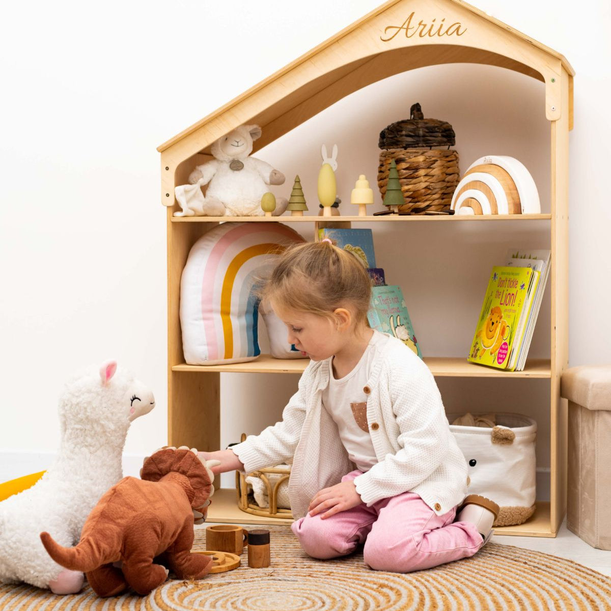 Enjoy the Wood White Dollhouse Bookcase