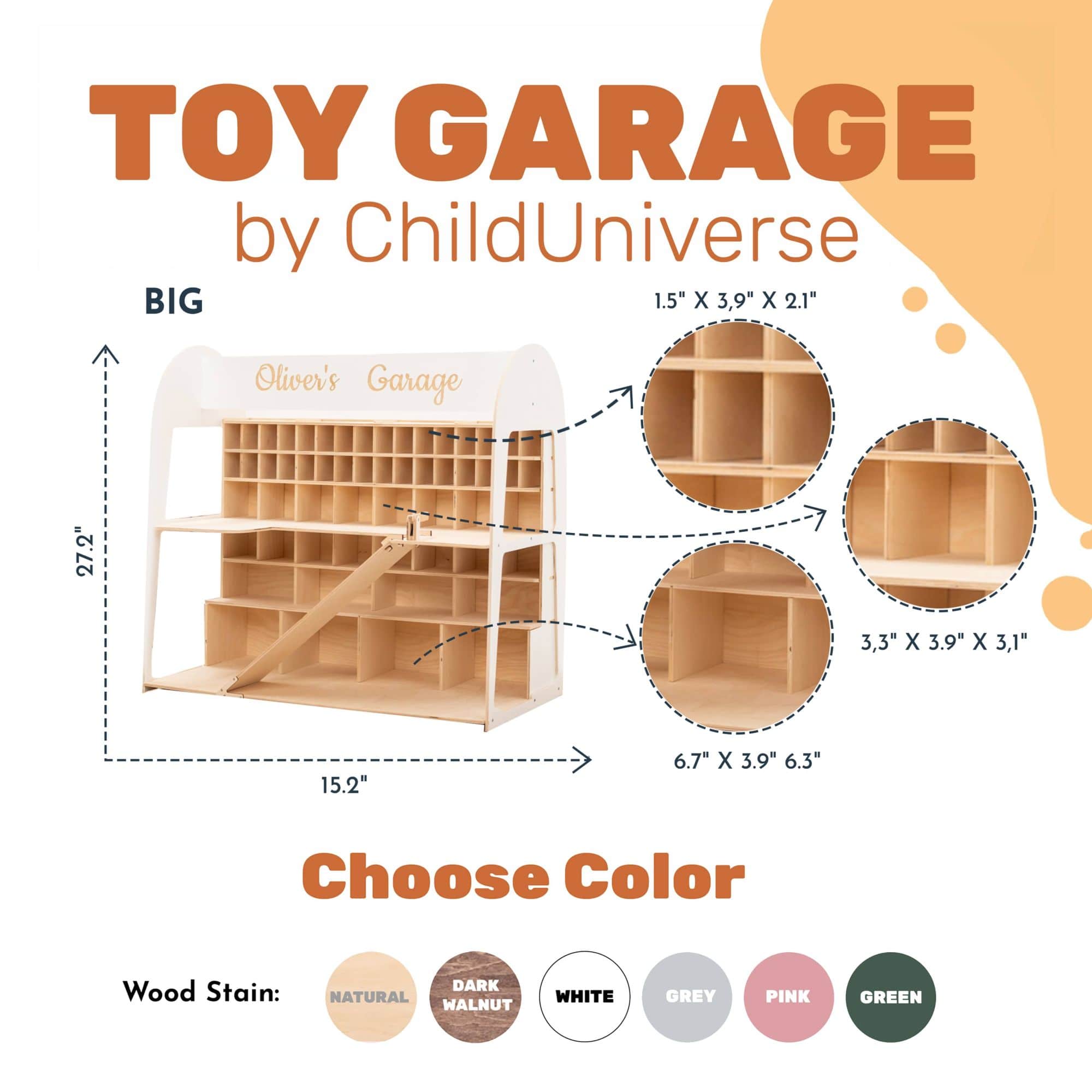 Enjoy the Wood Toy Car Garage Storage