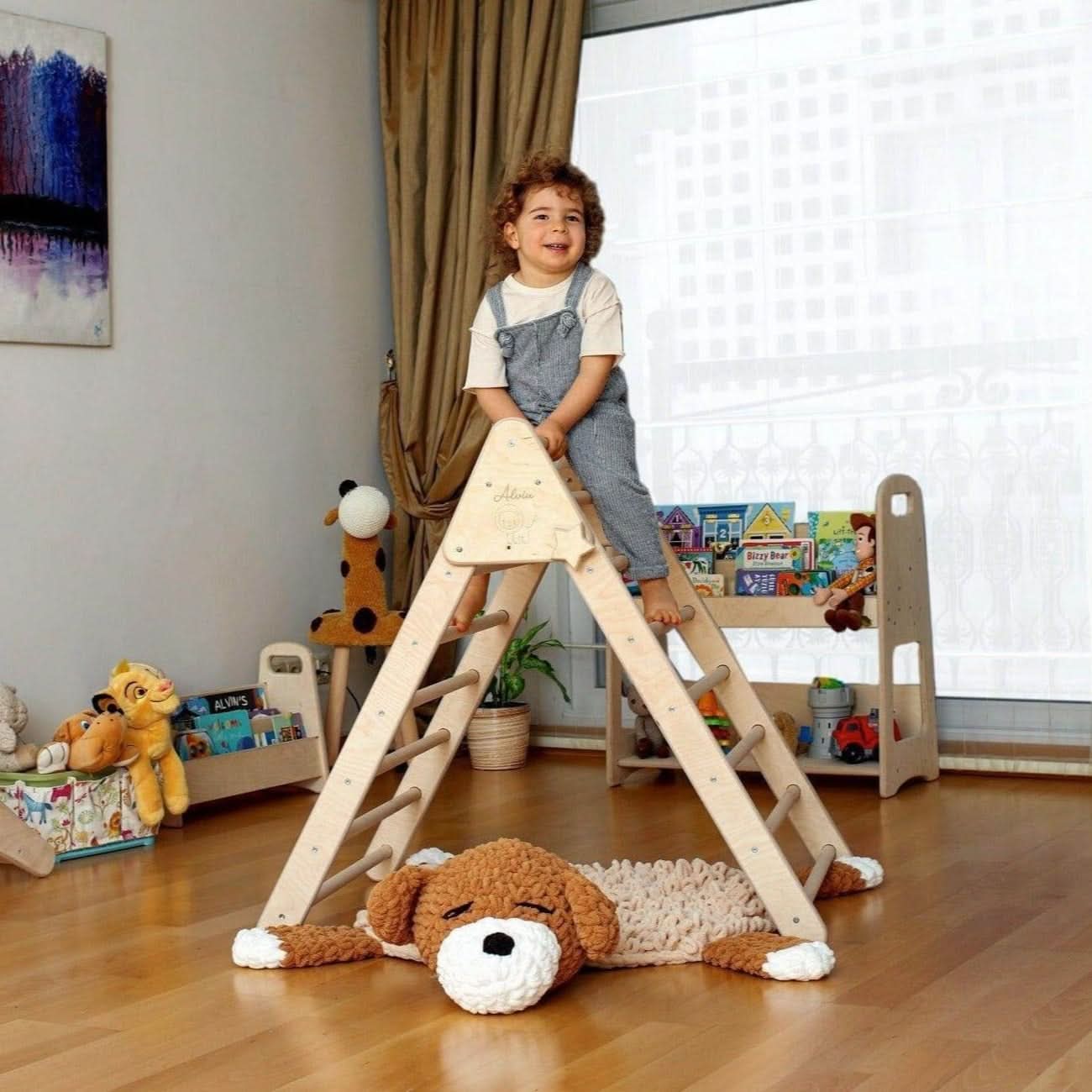 Kidodido Climbing Triangle, Arch Rocker, Pillow, and 2in1 Ramp / 4 Pieces Set