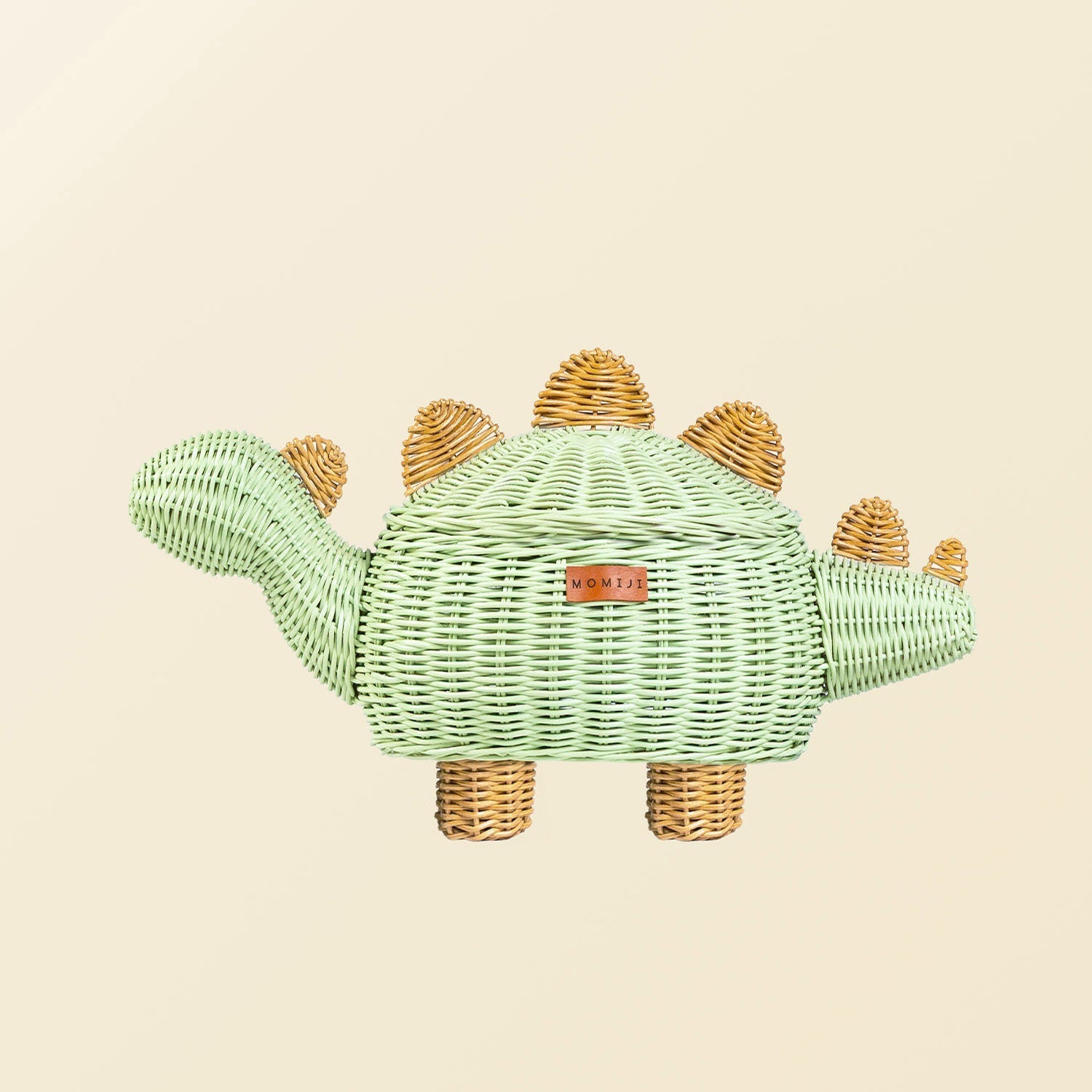 MOMIJI Dinosaur Rattan Storage Basket Mint Green - Medium MOMIJI US LLC