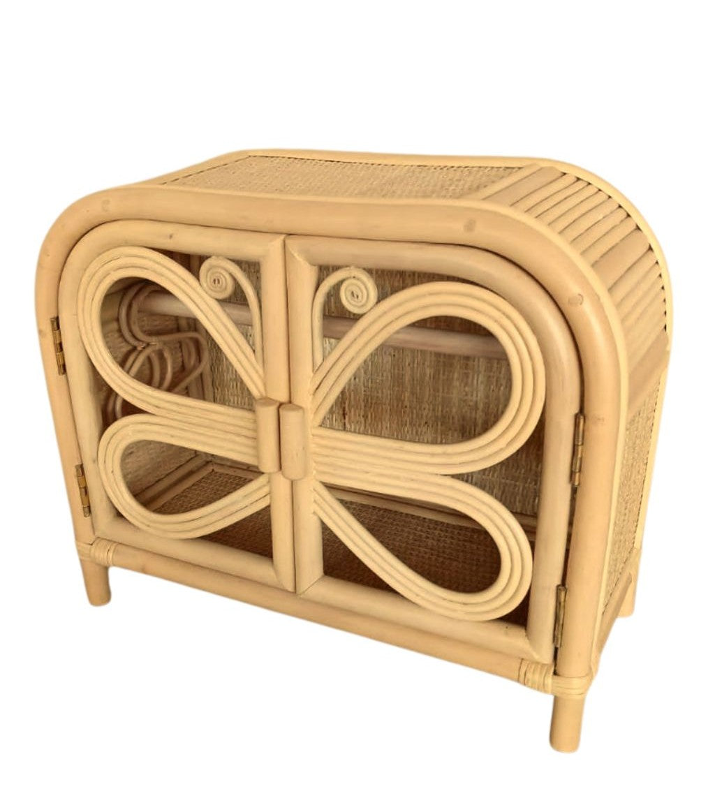 Lullaby Rattan Rattan Doll Clothes Wardrobe | Boho Butterfly Dresser for Kids | Eco-Friendly Nursery Decor