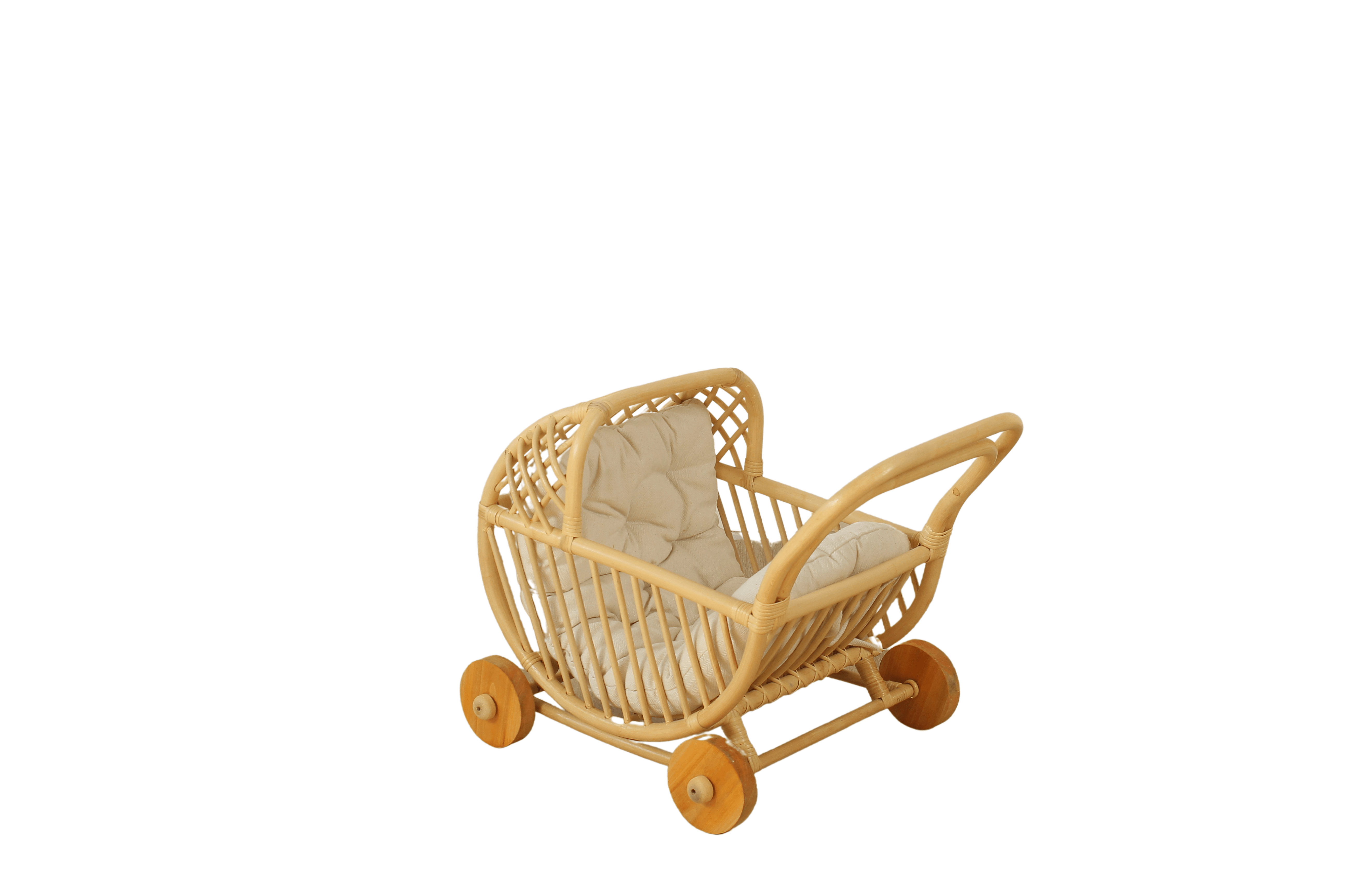 Lullaby Rattan Lullaby Rattan Doll Buggy – Handcrafted Boho Stroller for Little Girls Doll Pretend Play