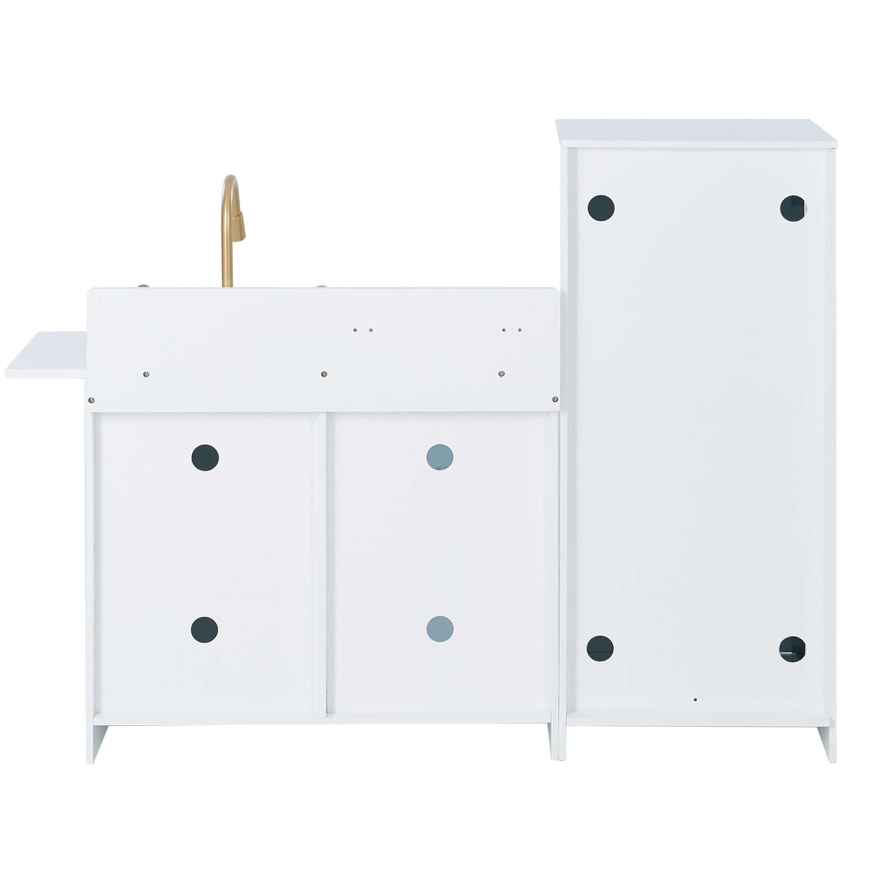 Teamson Kids Little Chef Charlotte Modern Play Kitchen, White/Gold TD-12302WR back view