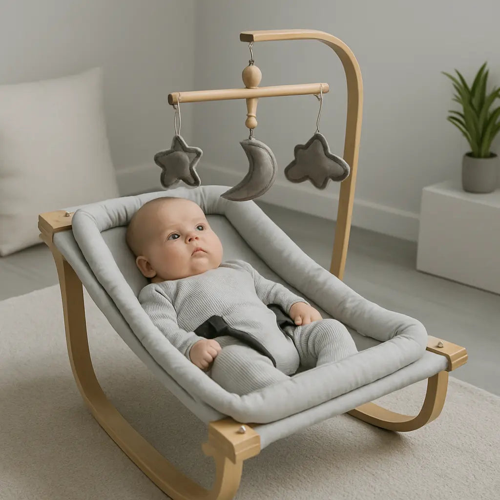 Wooden Baby Bouncer 2-in-1 Bouncer & Rocker