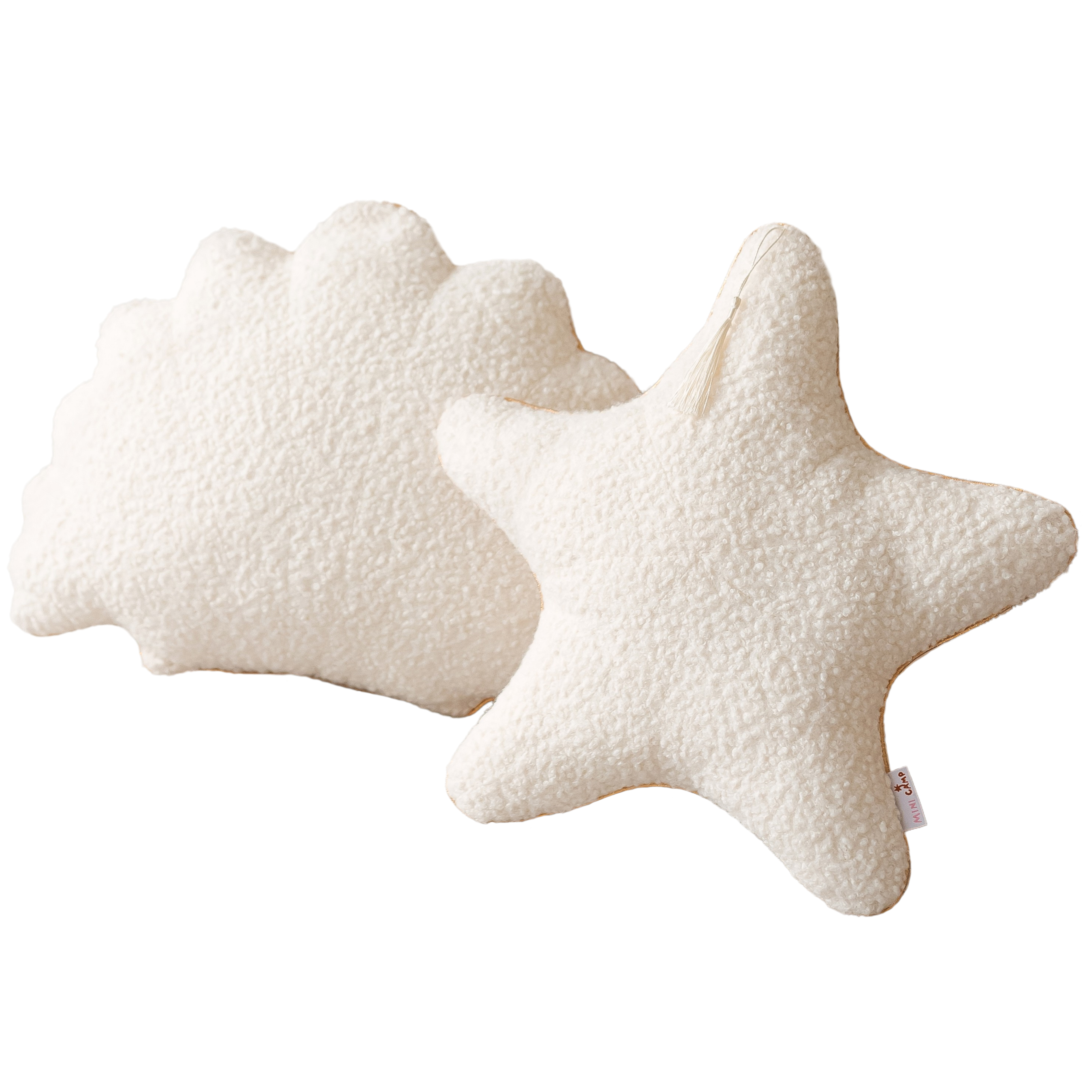 MINICAMP BOUCL-ST-SH-WH Kid's Seashell and Starfish Pillows