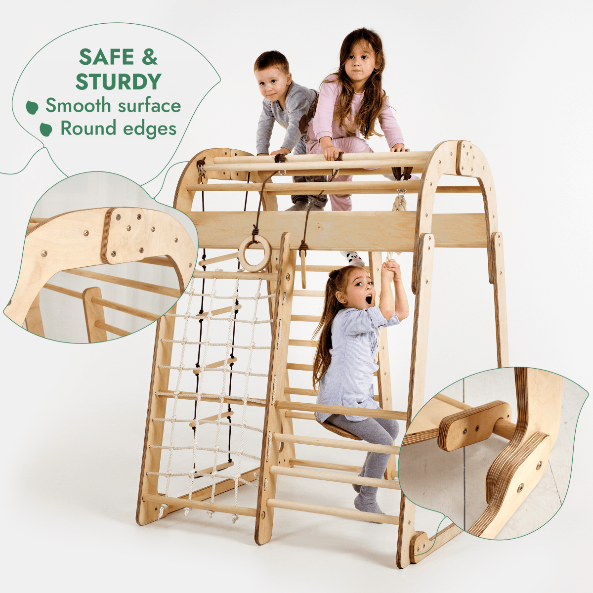 Goodevas Indoor Playground for Children - 7in1 Playground + Swings Set + Slide Board + Art Set