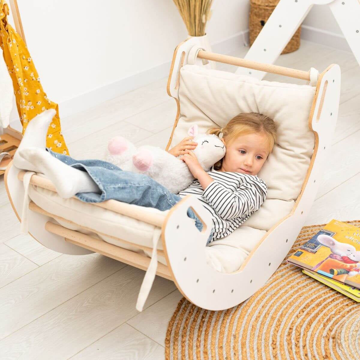 Enjoy the Wood 4 in 1 Indoor Climbing Set: Pikler Triangle + Slide + Ladder + Arch