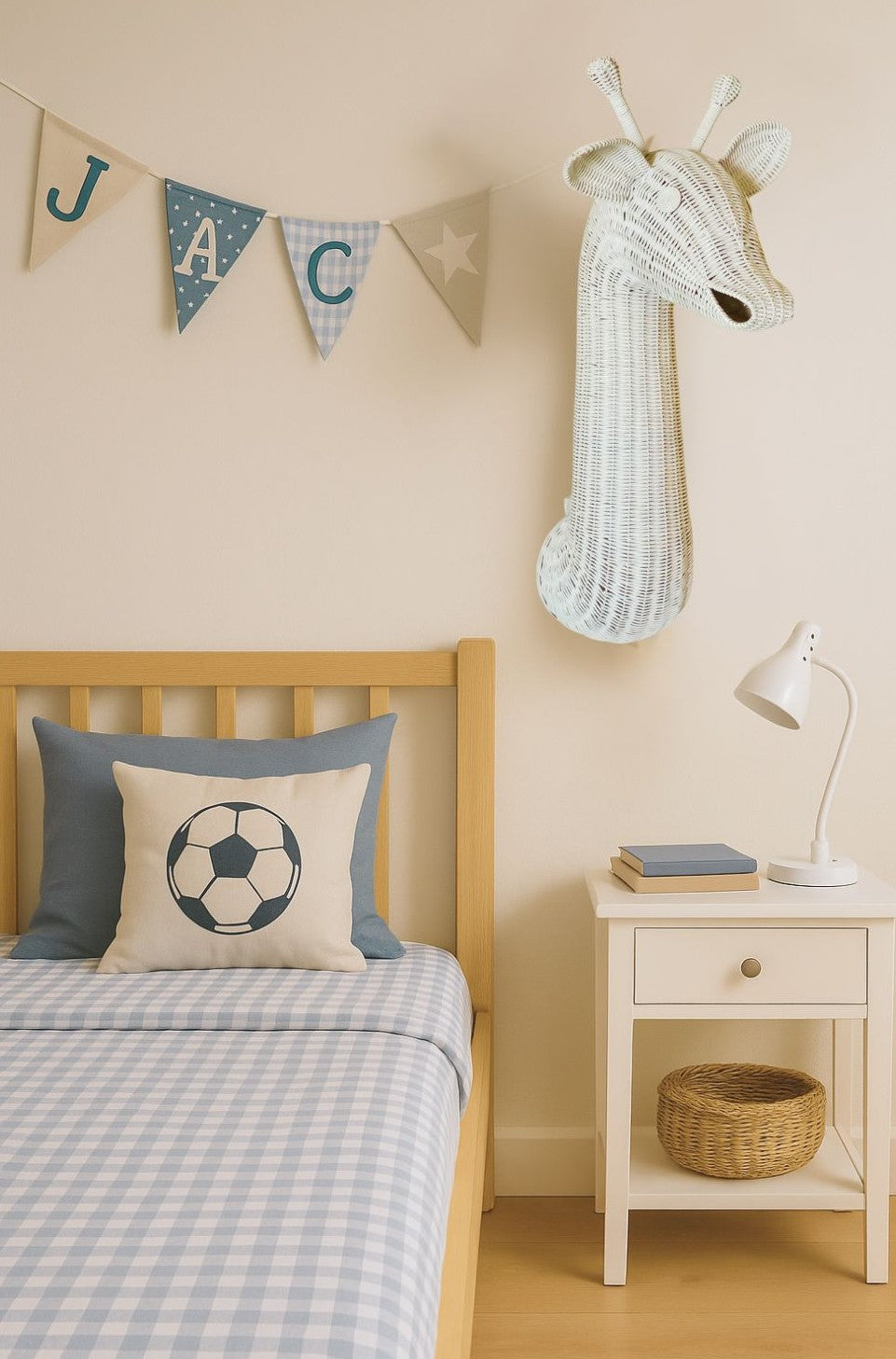Lullaby Rattan Rattan Giraffe Wall Decor – Boho Nursery & Kids Room Wall Art | Handmade Safari Animal Decor