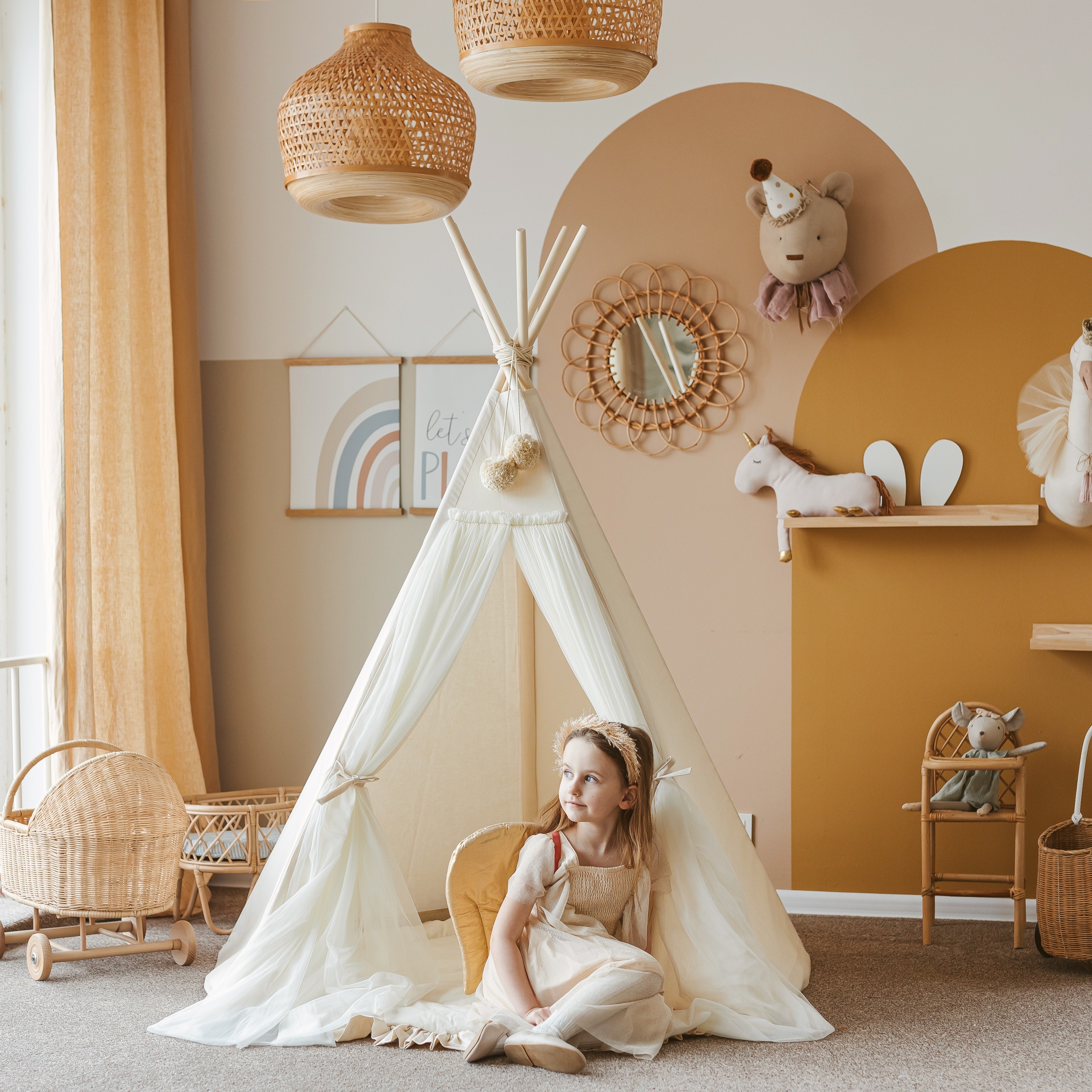 MINICAMP PP-COGNAC-FEI Kids Fairy Play Tent in Cognac