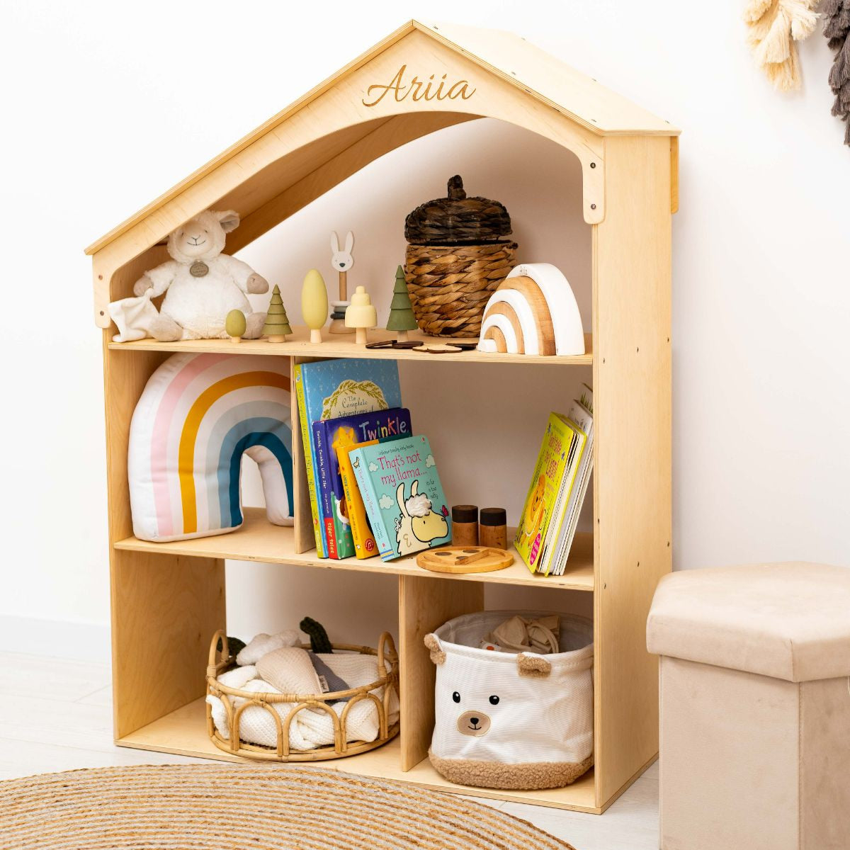 Enjoy the Wood White Dollhouse Bookcase