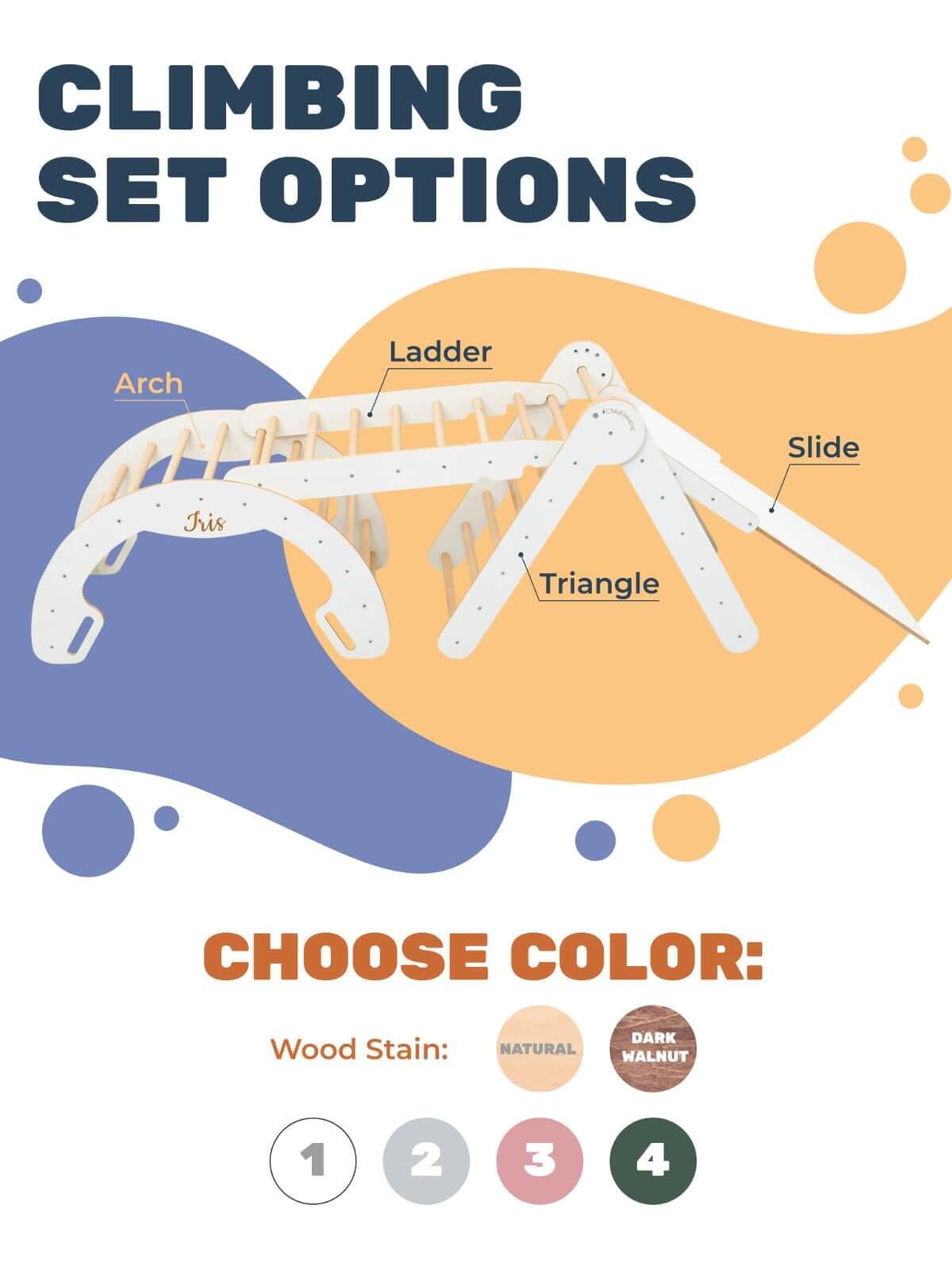 Enjoy the Wood 3 in 1 Pikler Triangle Set: Pikler Triangle + Arch + Ladder