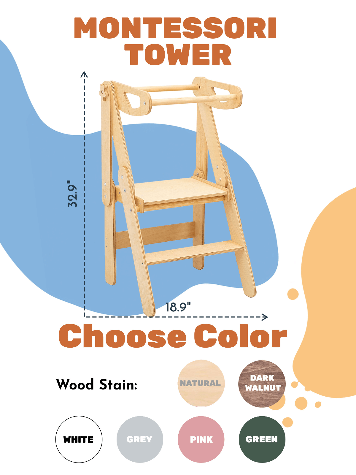 Enjoy the Wood Montessori Learning Tower