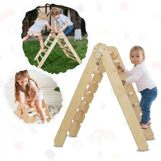 Goodevas Montessori Triangle Ladder - Handmade Climber for Kids 1-7 y.o.