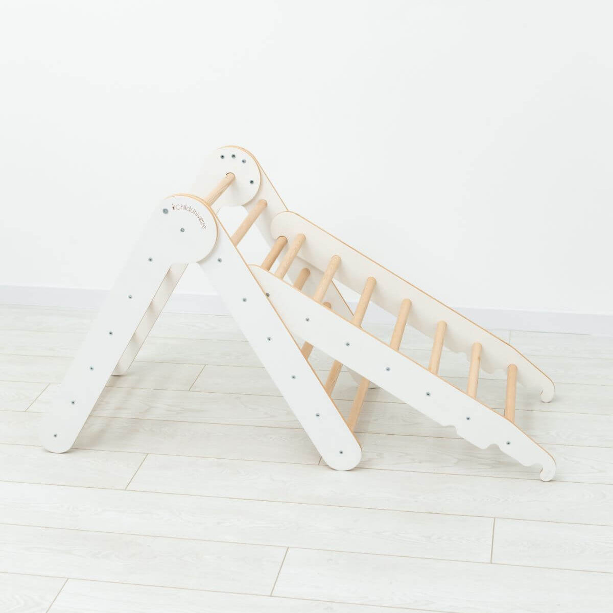 Enjoy the Wood 3 in 1 Montessori Climbing Set: Pikler Triangle + Sliding Ramp + Ladder