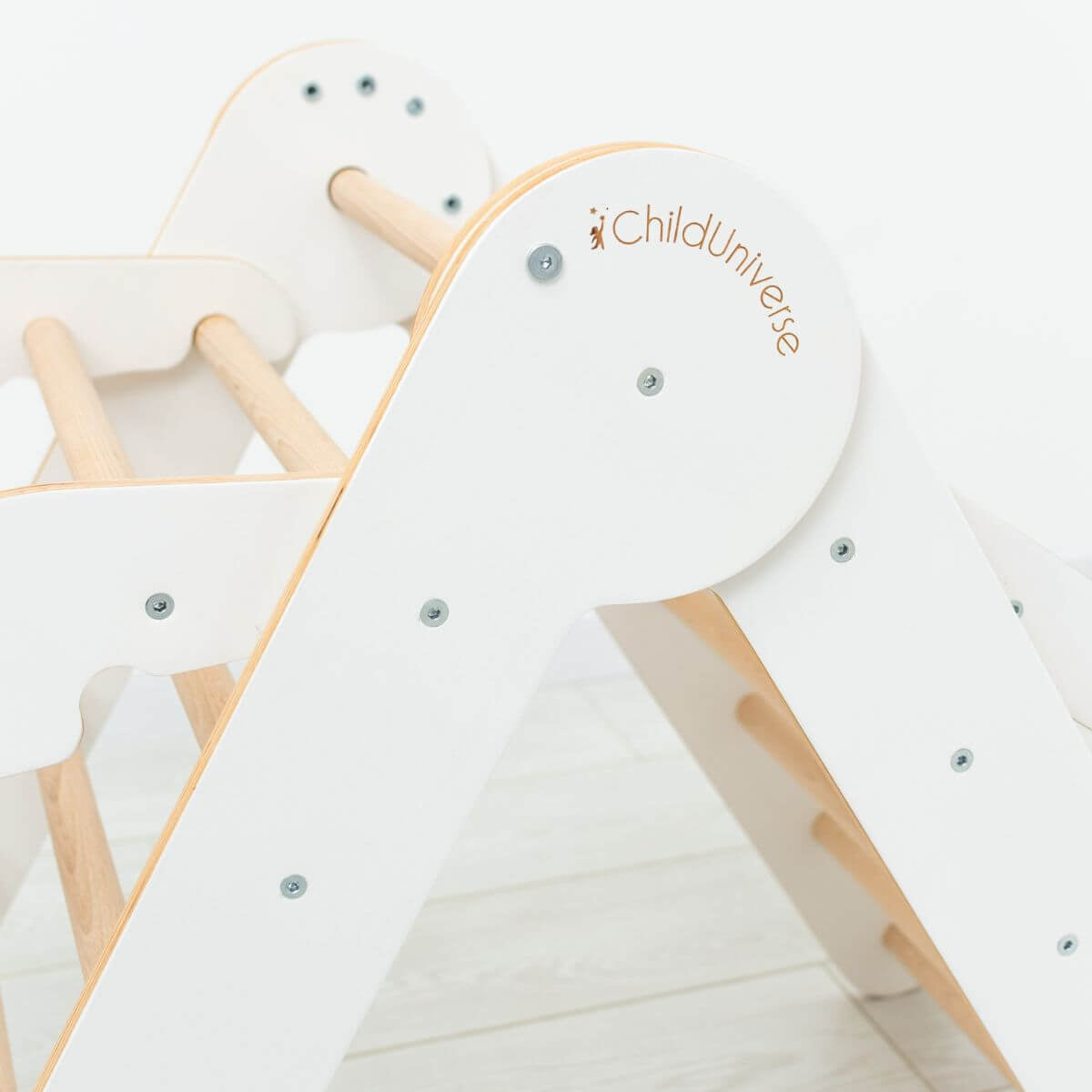 Enjoy the Wood 3 in 1 Montessori Climbing Set: Pikler Triangle + Sliding Ramp + Ladder