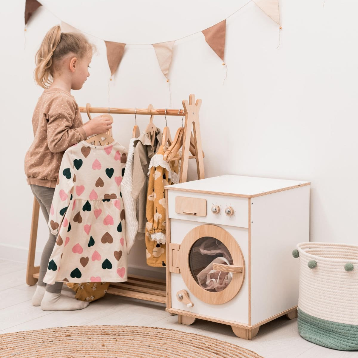 Enjoy the Wood Natural Wooden Toy Washing Machine
