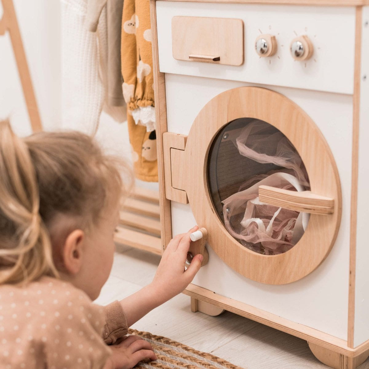 Enjoy the Wood Natural Wooden Toy Washing Machine