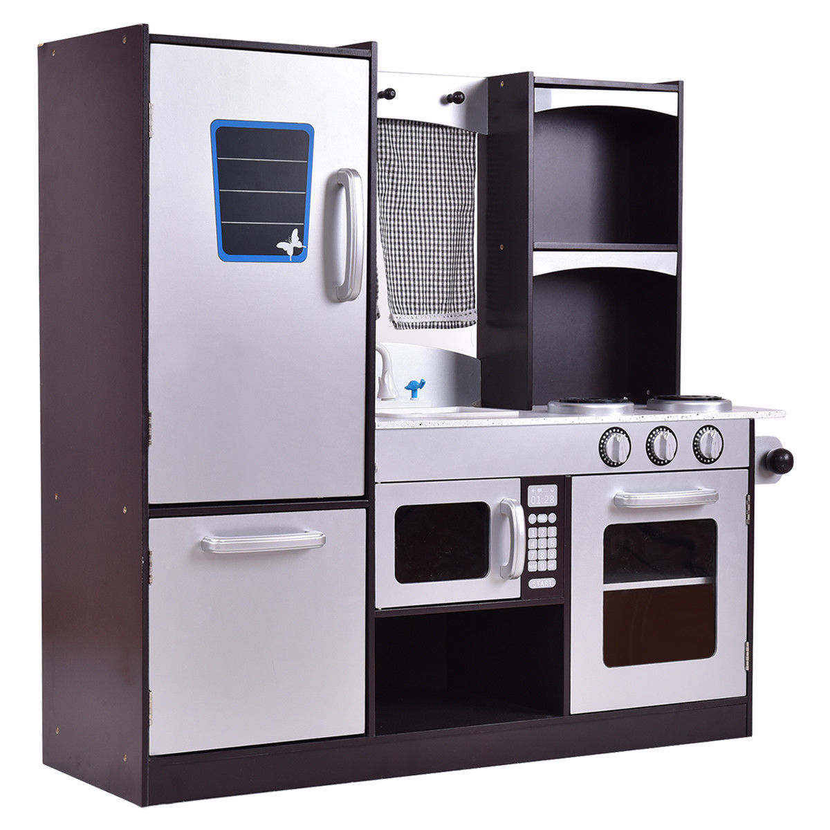 GBruno Kids Wooden Modern Kitchen Cooking Pretend Play Set