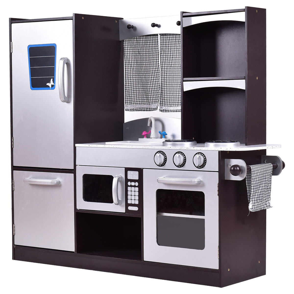 GBruno Kids Wooden Modern Kitchen Cooking Pretend Play Set