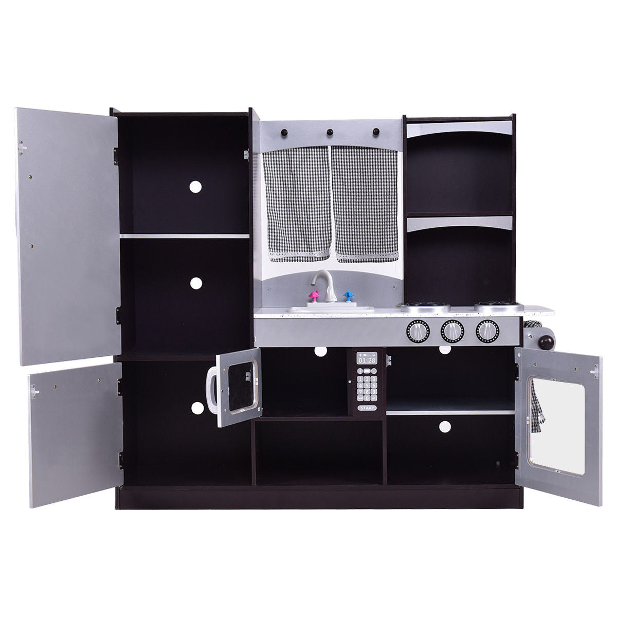 GBruno Kids Wooden Modern Kitchen Cooking Pretend Play Set