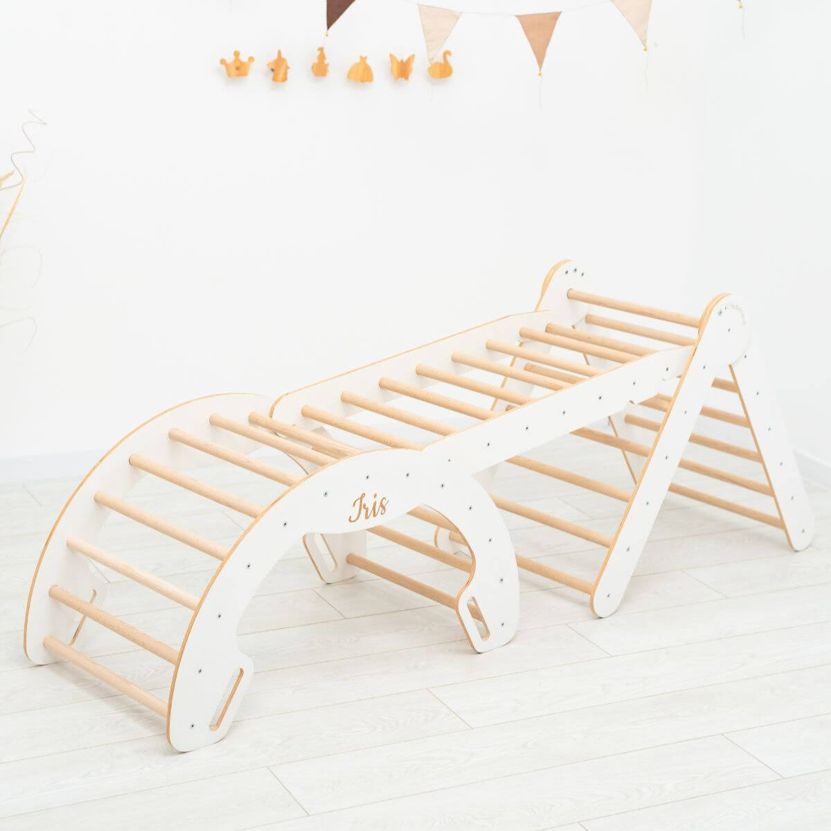 Enjoy the Wood 3 in 1 Pikler Triangle Set: Pikler Triangle + Arch + Ladder
