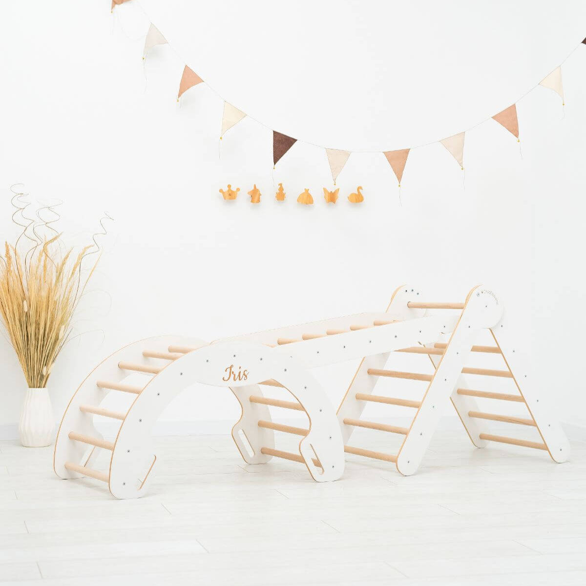 Enjoy the Wood 3 in 1 Pikler Triangle Set: Pikler Triangle + Arch + Ladder