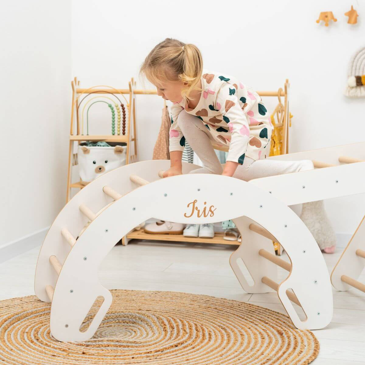 Enjoy the Wood 3 in 1 Pikler Triangle Set: Pikler Triangle + Arch + Ladder