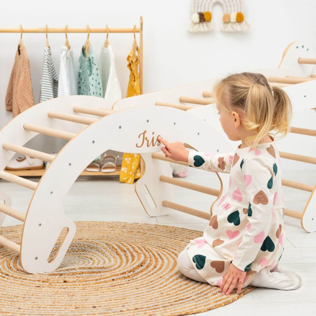 Enjoy the Wood 3 in 1 Pikler Triangle Set: Pikler Triangle + Arch + Ladder