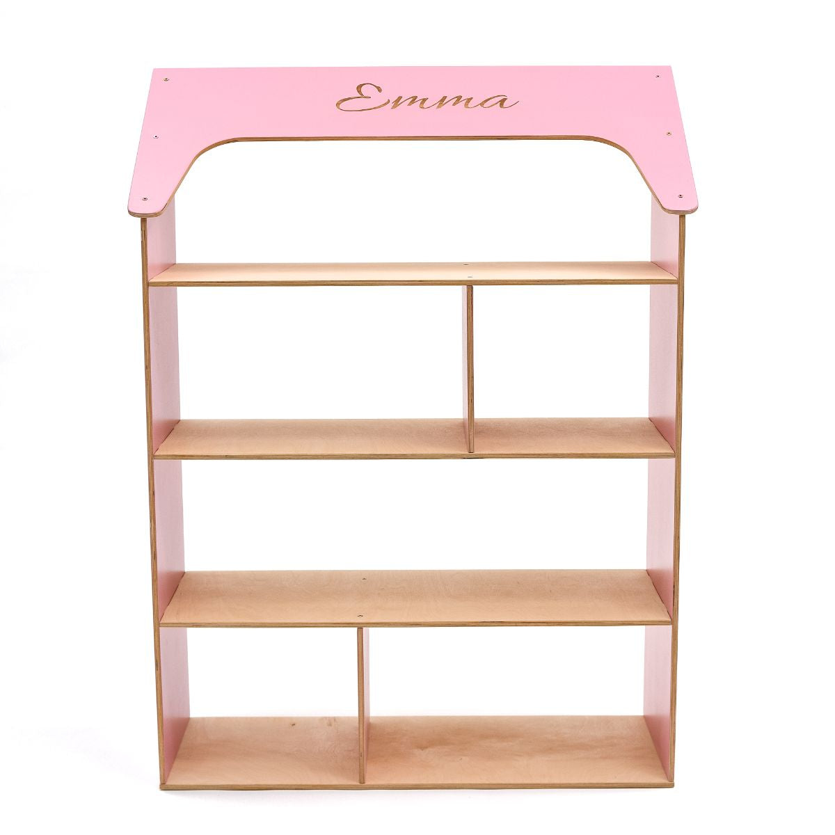 Enjoy the Wood Pink Dollhouse Bookcase
