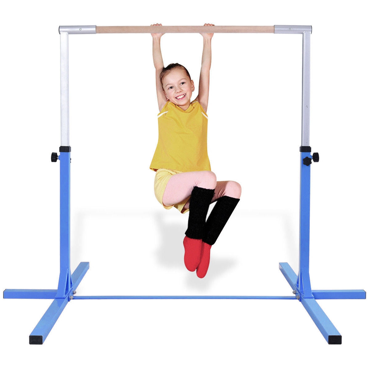 GBruno Adjustable Gymnastics Horizontal Bar for Kids-Blue