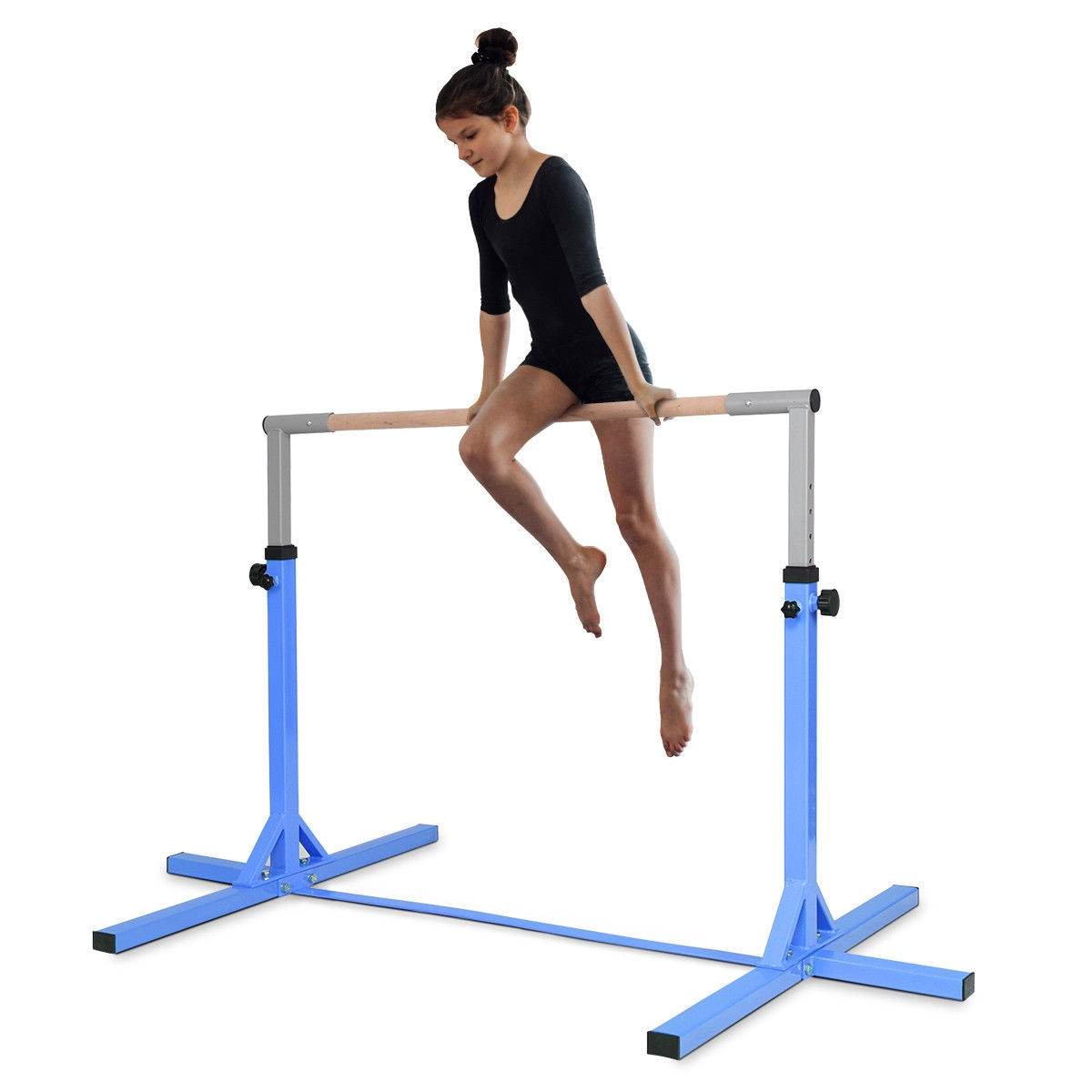 GBruno Adjustable Gymnastics Horizontal Bar for Kids-Blue