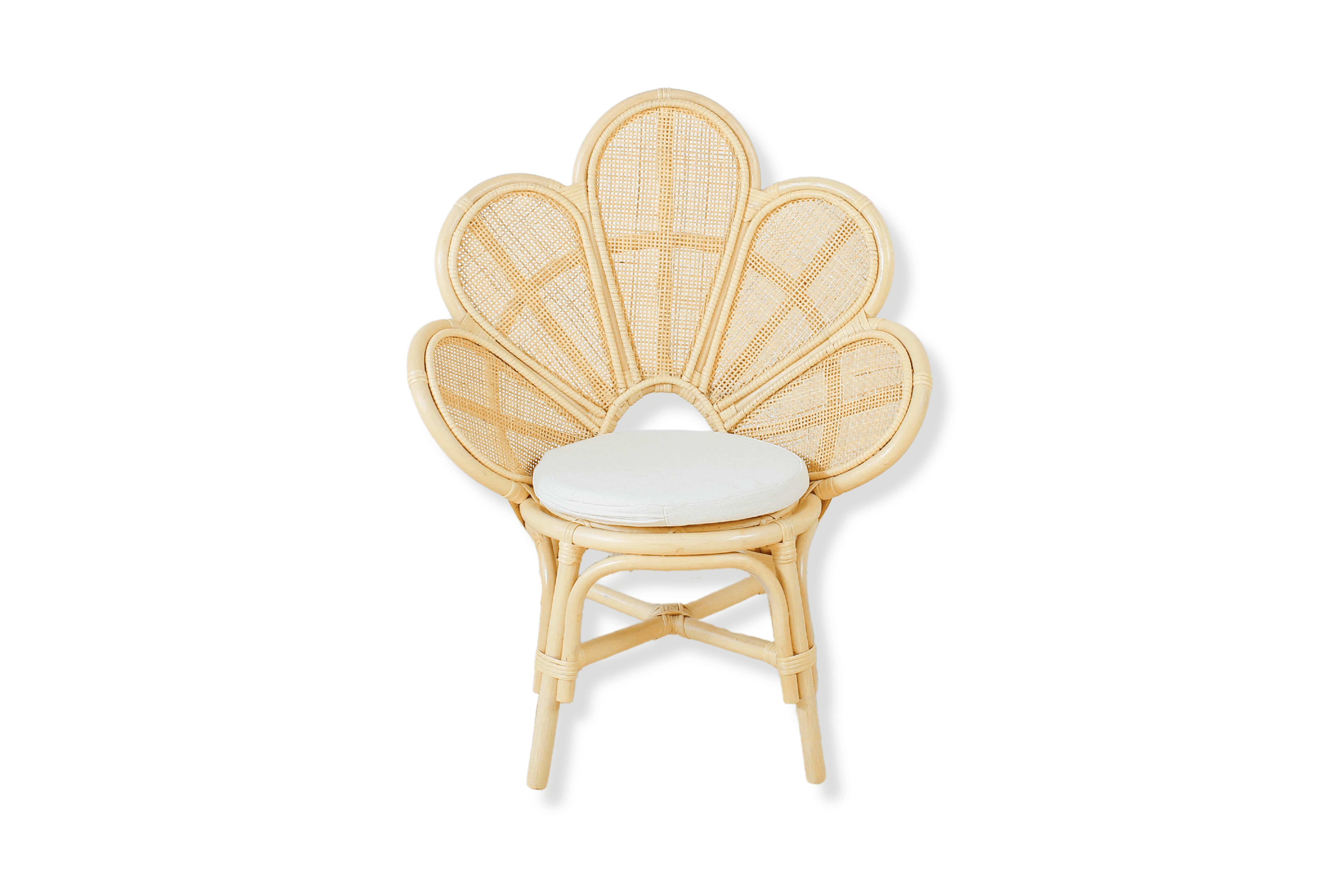 Lullaby Rattan Handmade Rattan Flower Chair for Kids – Blossom Bloom Rattan Chair – Handwoven Flower Chair for Kids and Dolls| Boho Nursery & Playroom Furniture