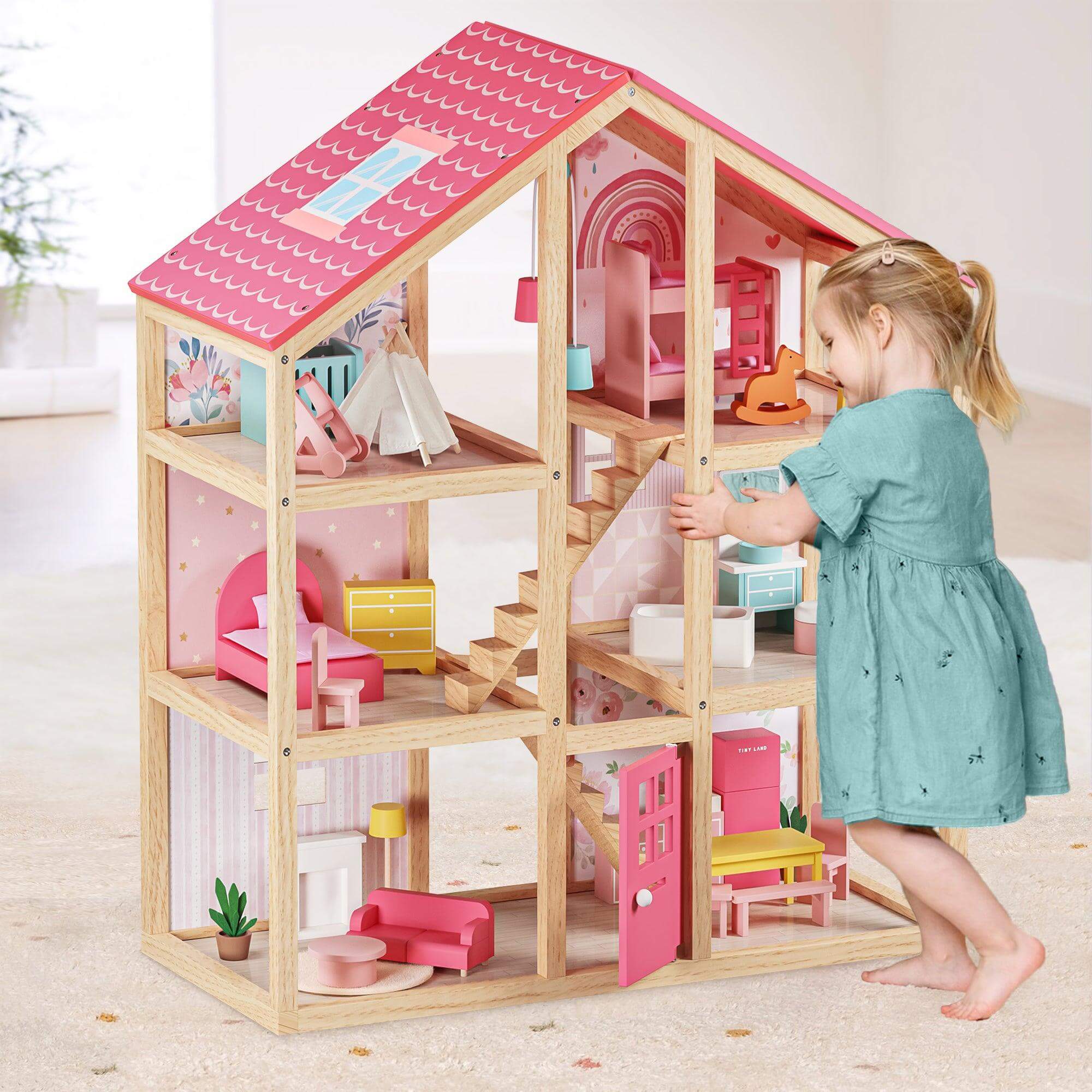 Tiny Land Love Dollhouse with Furniture